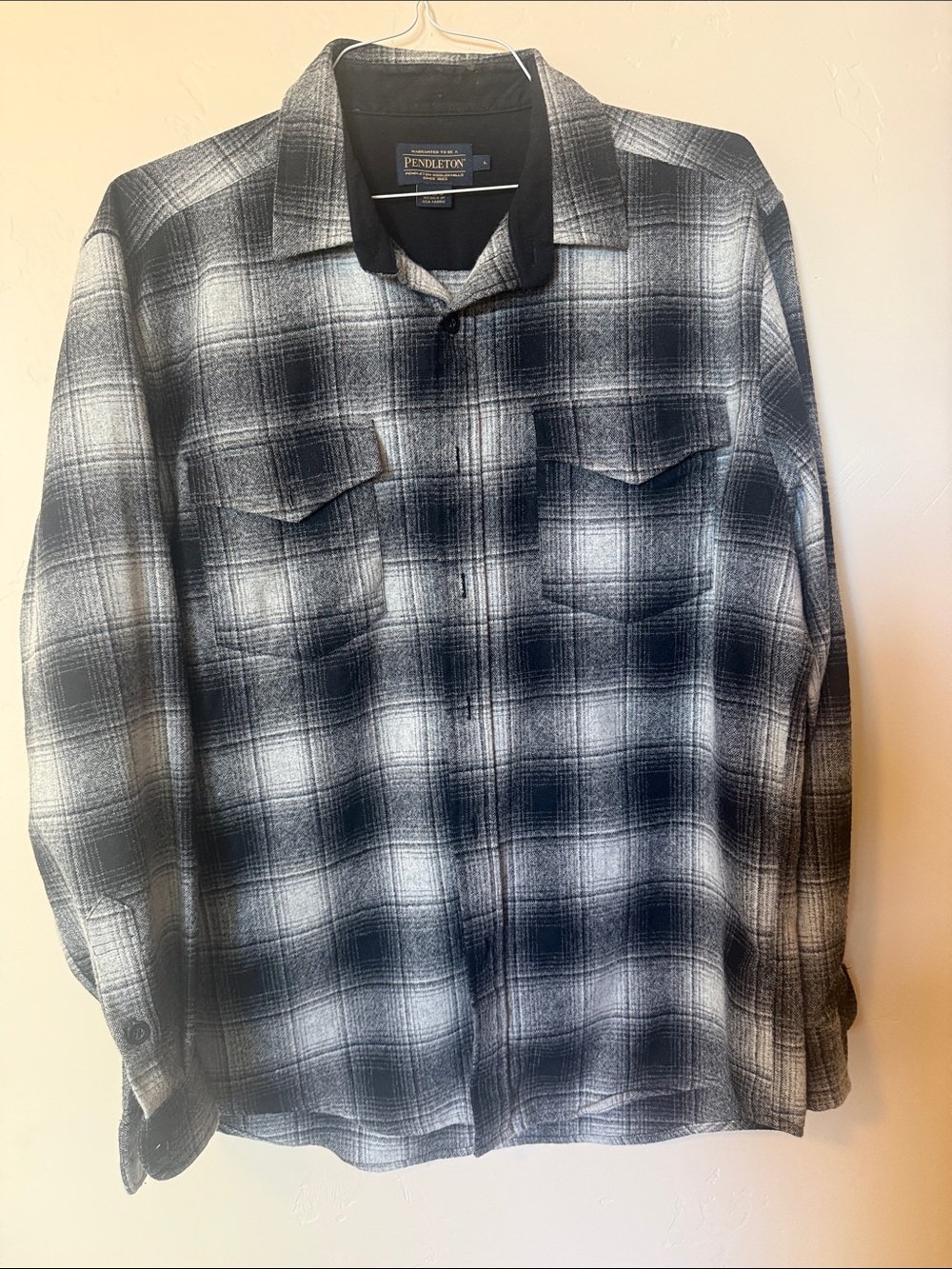 Pendleton Black & White Plaid Lightweight Shirt Jacket